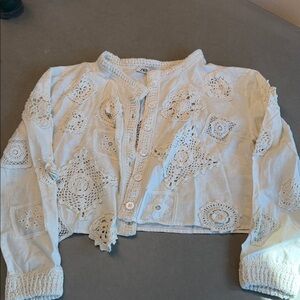 Zara Women's White Crochet Jacket/cardigan